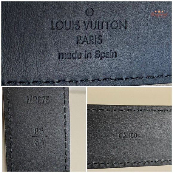 Authentic Louis Vuitton Brown Monogram Canvas Leather Buckle Belt 85/34 - MP075 - Picture 7 of 12